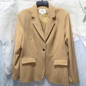 LE SUIT PETITE TAN POLYESTER/SPANDEX BLAZER SZ 16P